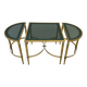 Table basse néoclassique en laiton et verre fumé, 1970