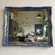 Antique mirror Louis Philippe style blue and gold patinated 58x48cm
