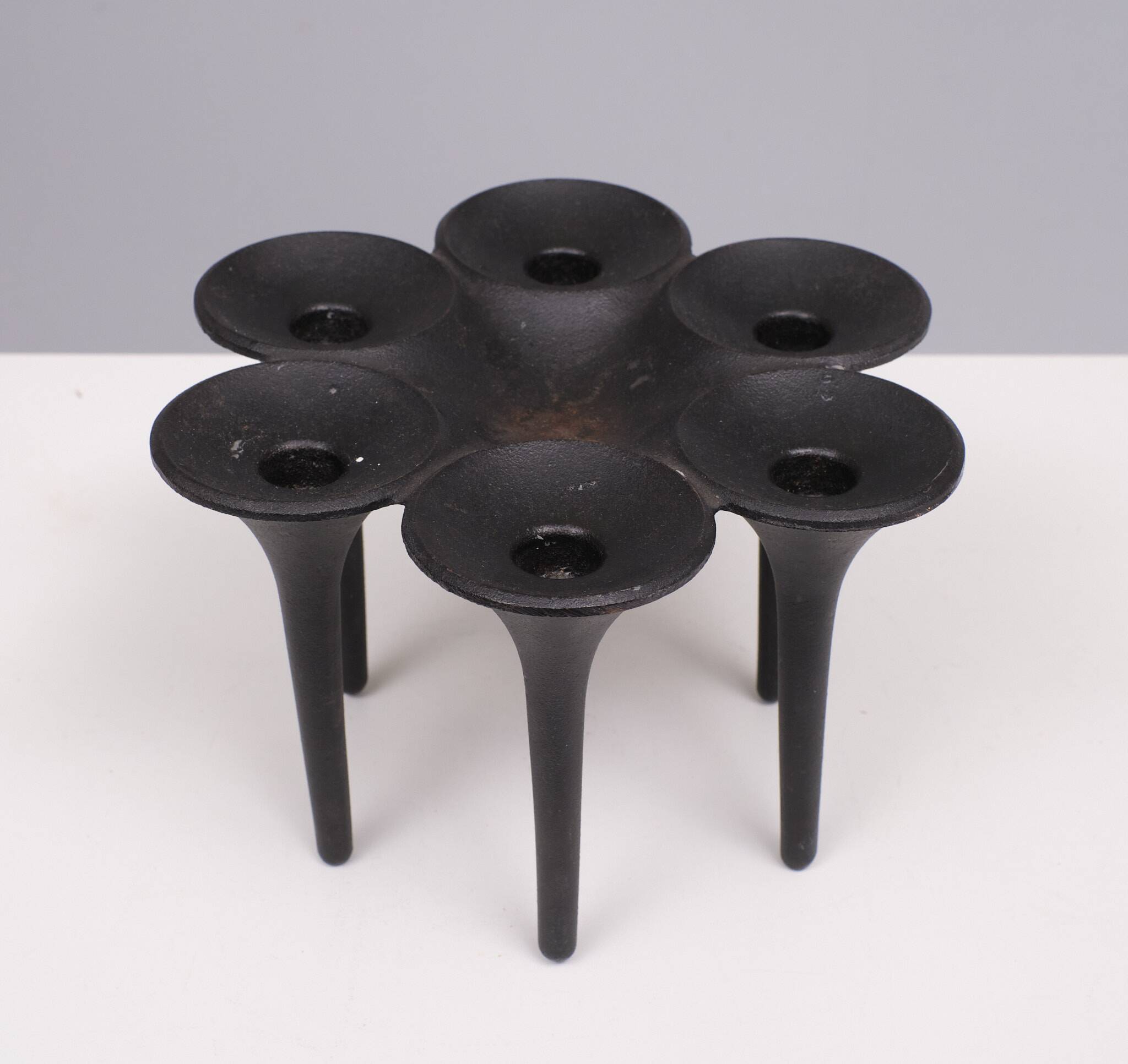 Holmgren illums bolighus, cast Iron candle holder 1960s Denmark