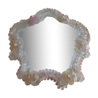 Venetian mirror in the shape of a flower. Evening to hang, or to put down?