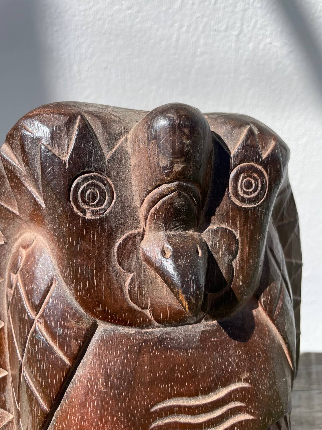 Minimalist wooden bird mask