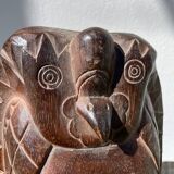 Masque en bois minimaliste oiseau