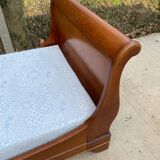 Louis Philippe Grange solid wood sleigh bed with base