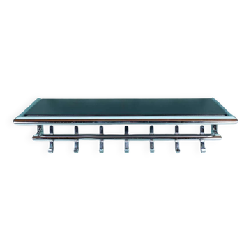 Portemanteau minimaliste cadre tubulaire chrome années 80 Memphis