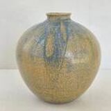 Vintage ceramic stoneware vase 1950 signed gv art deco height 23 cm diameter 22 cm