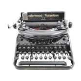 Typewriter Underwood Noiseless 77 in black, 1938 revised new ribbon