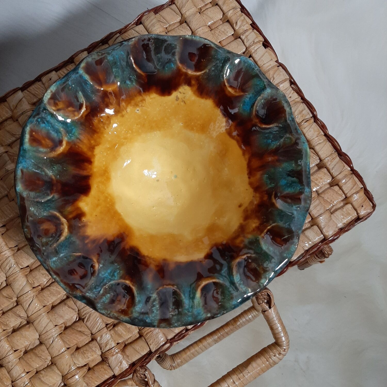 Mustard yellow ceramic 70s