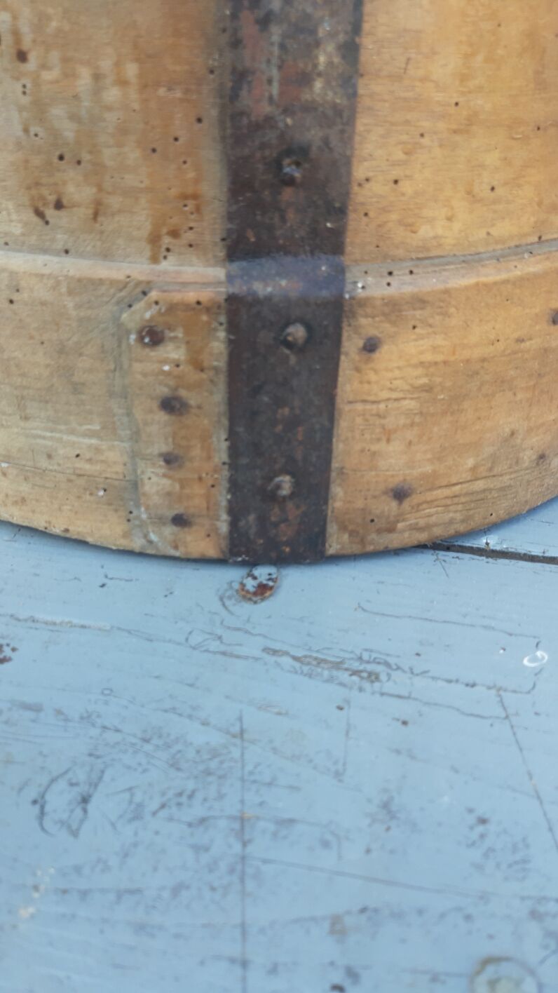 Mesure à grain vintage panier de rangement en bois et fer