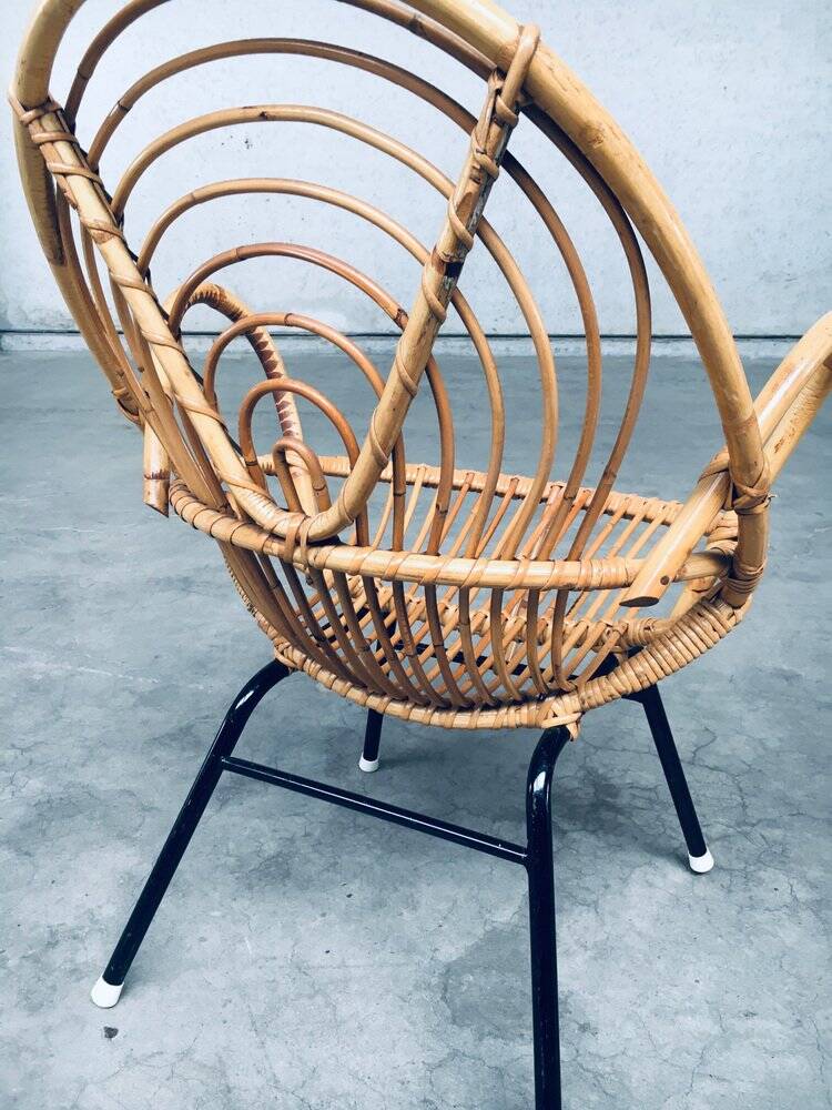 Set of Rattan Lounge Chairs attributed to Rohe Noordwolde, 1960s