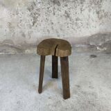 Brutalist wooden tripod stool