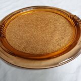 plateau ou plat en verre rosaline couleur saumon