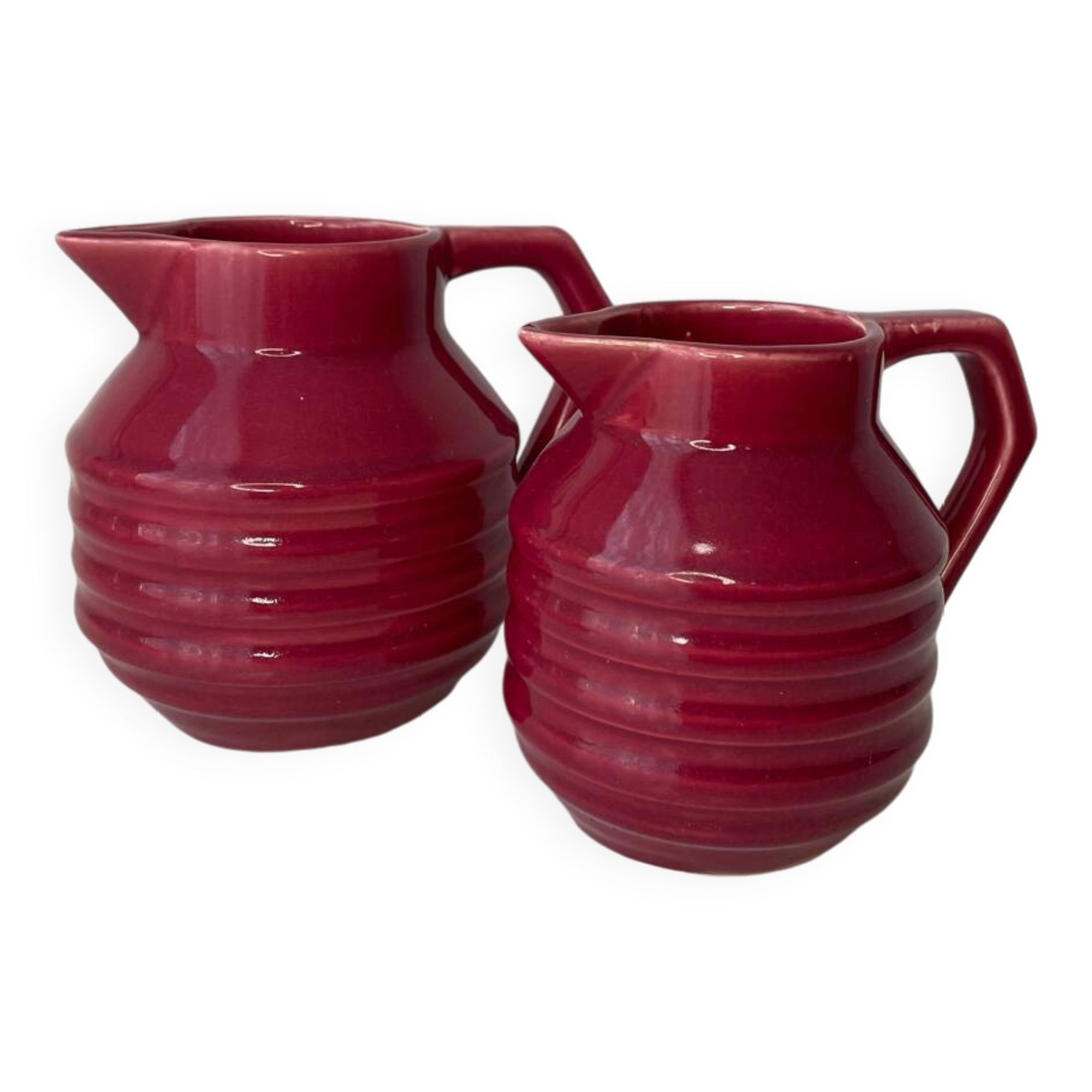 Pair of earthenware jugs