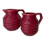 Pair of earthenware pitchers
