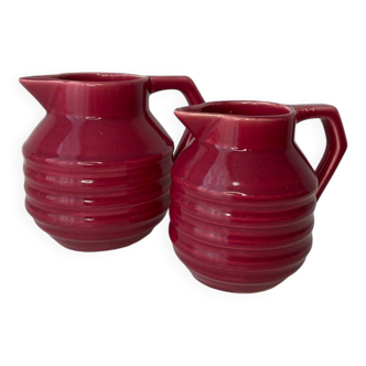 Pair of earthenware pitchers