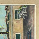 Italian artist, Venice Canal, original oil painting, 1960s, framed.