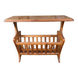 Magazine rack, side table, wood, vintage, 60s