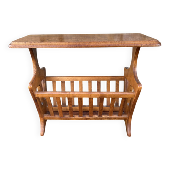 Magazine rack, side table, wood, vintage, 60s