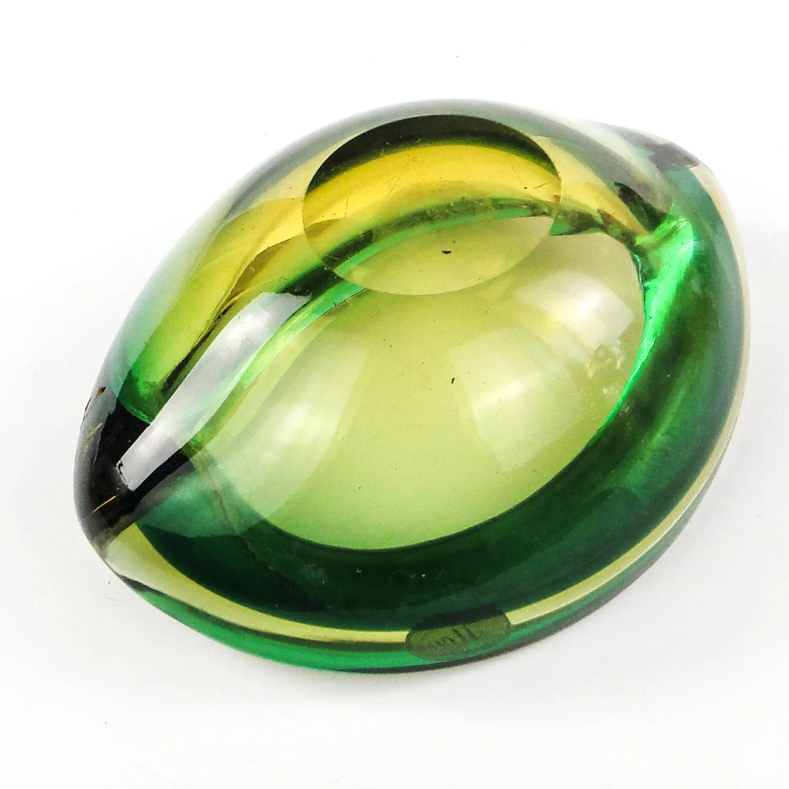 Sommerso Mid-century Modern organiser, glass, Murano, Italy, 1950s
