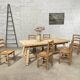 table et chaises paillées par Georges Robert années 1950