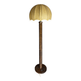 Brutalist midcentury wood turned cocoon floor lamp