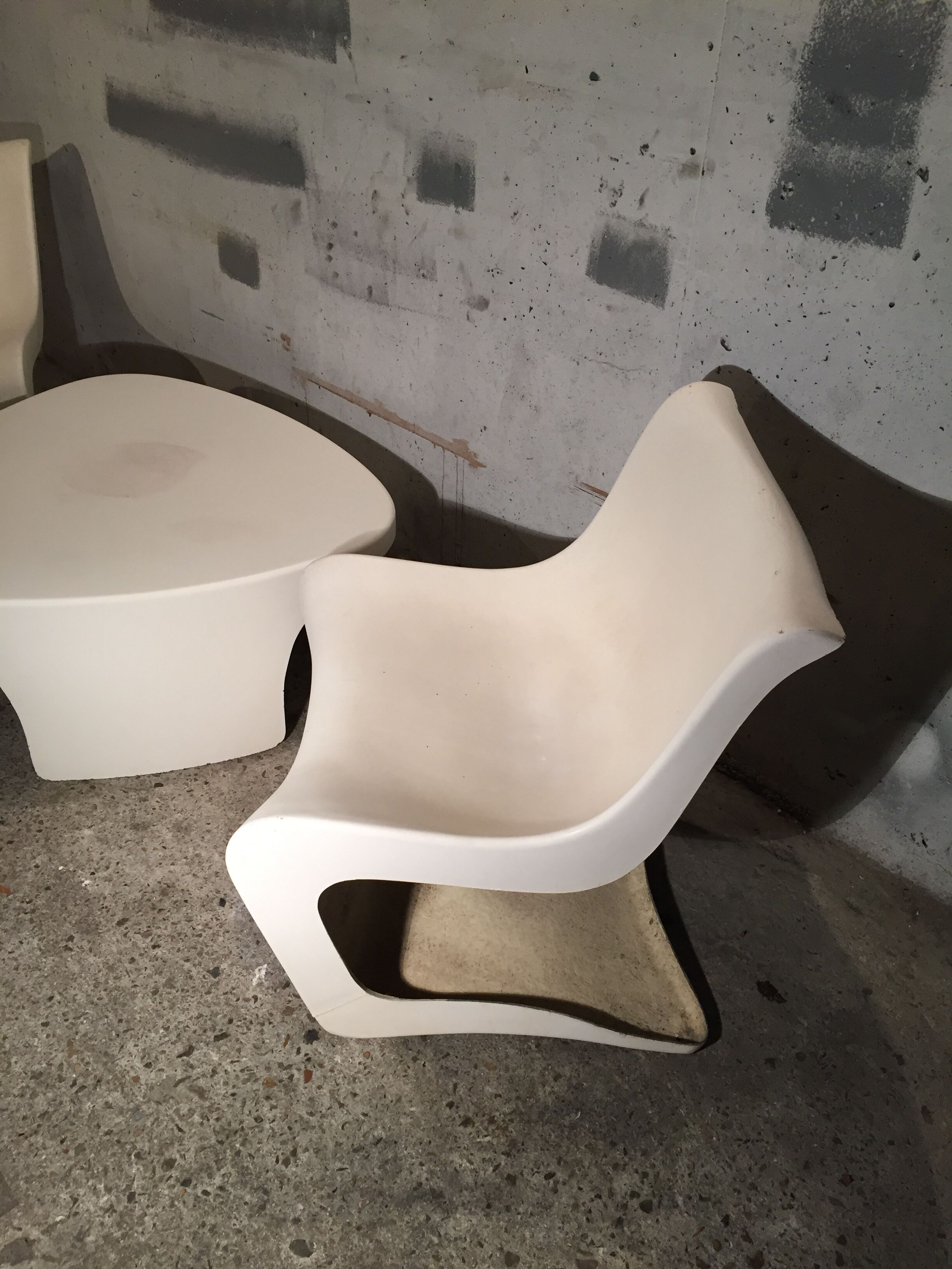 Two armchairs and a coffee table