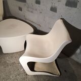 Two armchairs and a coffee table