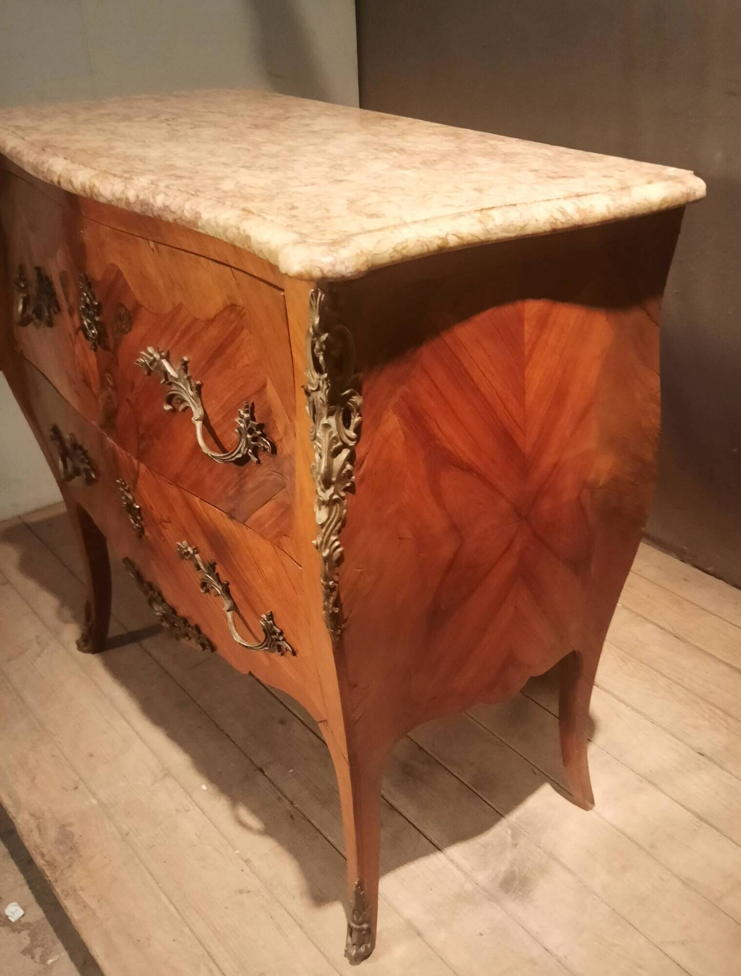 Louis XV style marquetry chest of drawers