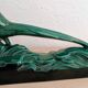 Grand Faisan en céramique émaillée vert émeraude Art Déco – 43 cm