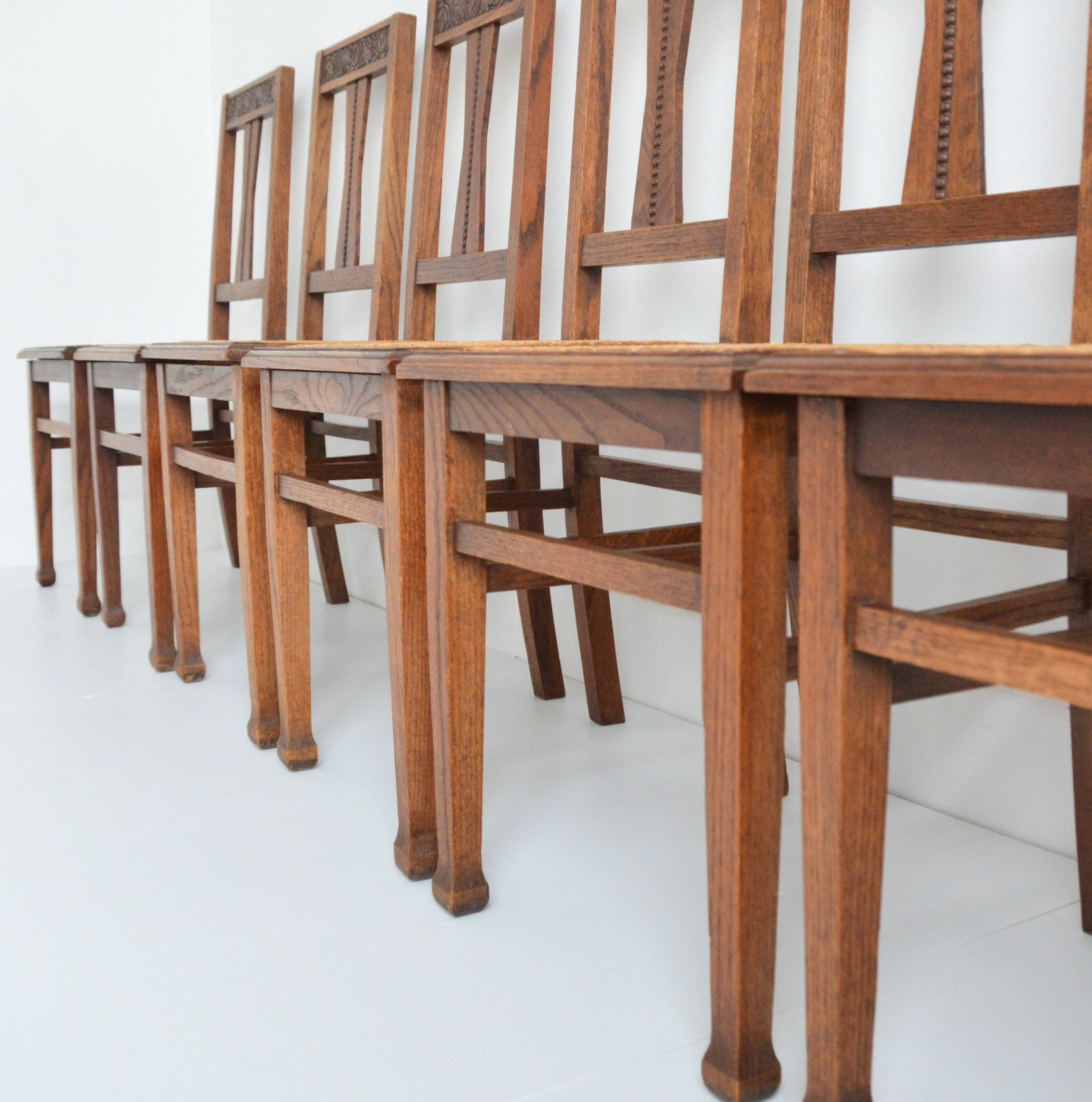 Suite de 6 chaises anciennes Art Déco, 1930