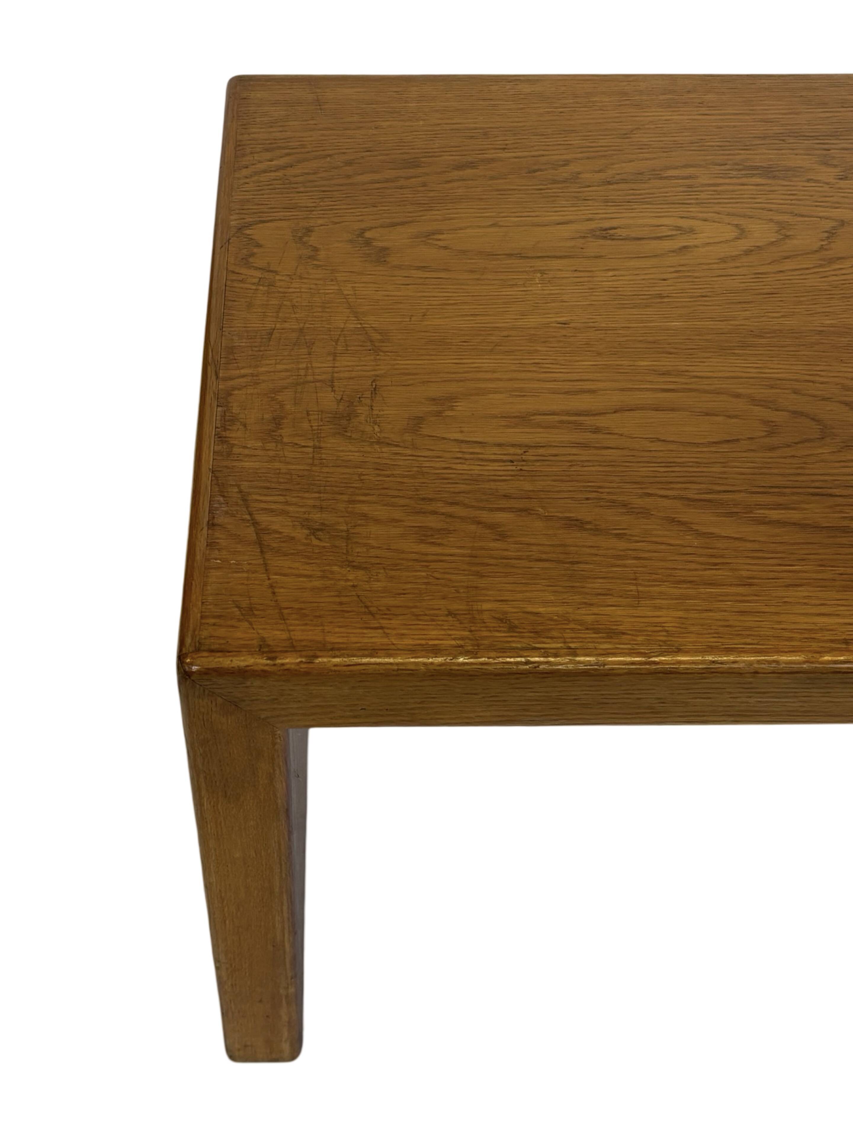 Minimalist vintage teak wood small solid bench