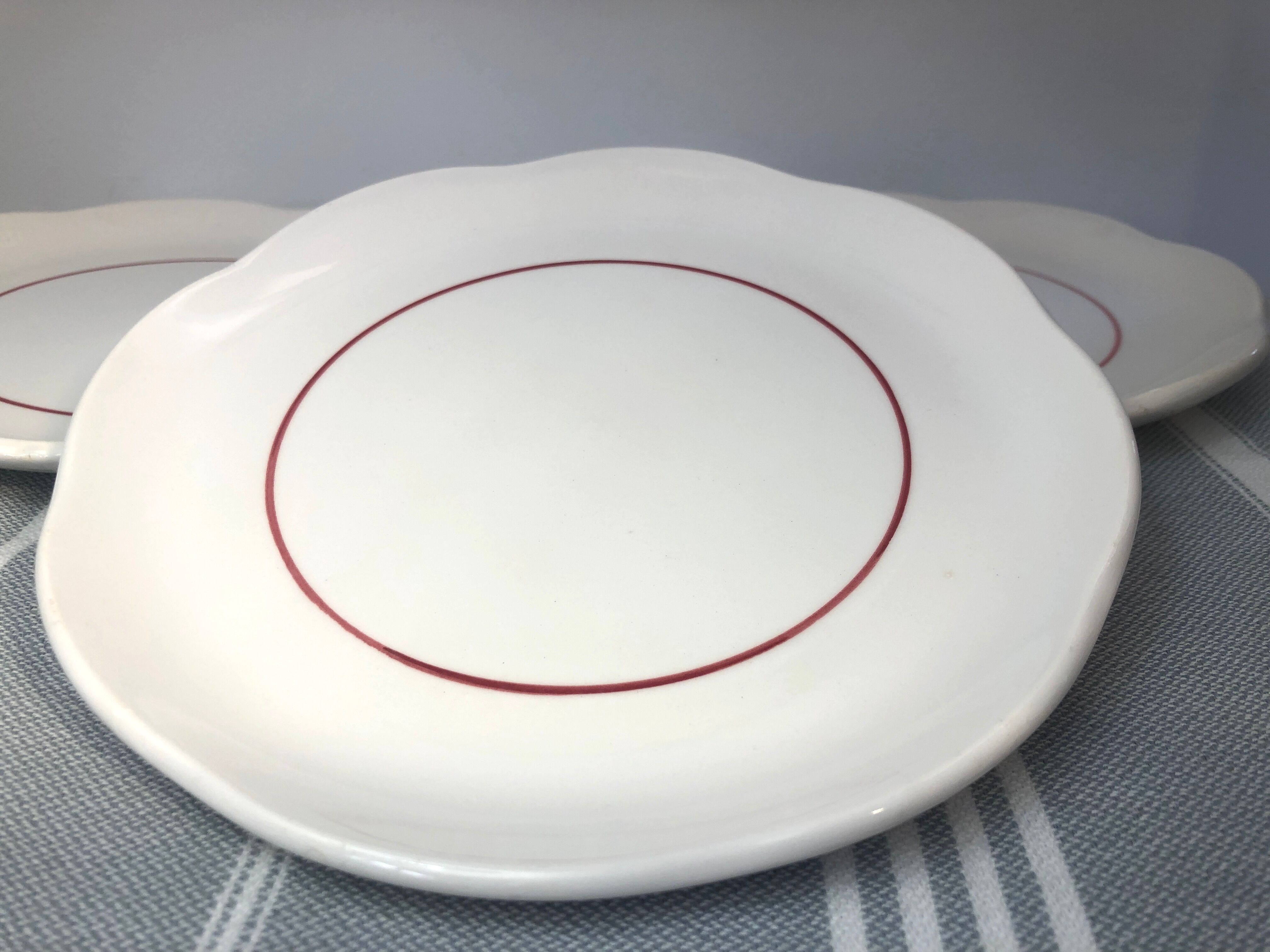 Hollow plates and vintage dessert Cream Raspberry Line