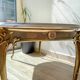 Table basse vintage en marbre et bronze