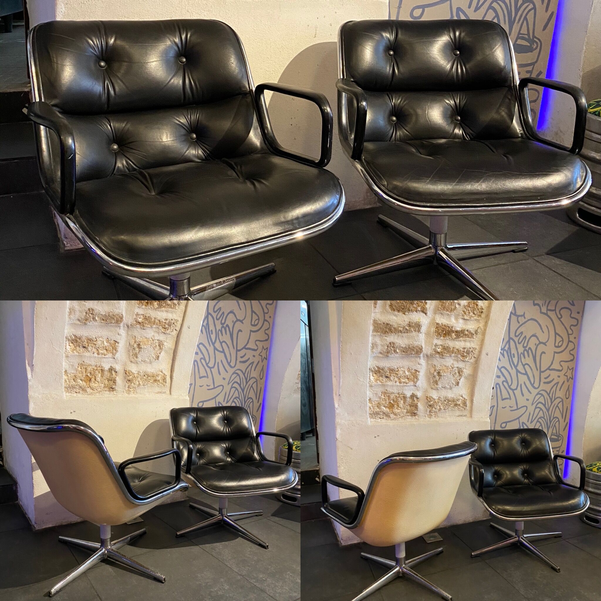 Paire de fauteuils Charles Pollock Knoll executive chair