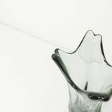 Transparent green Murano glass vase 1960