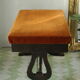 Lyre leg stool with storage, lion paw feet, English style.