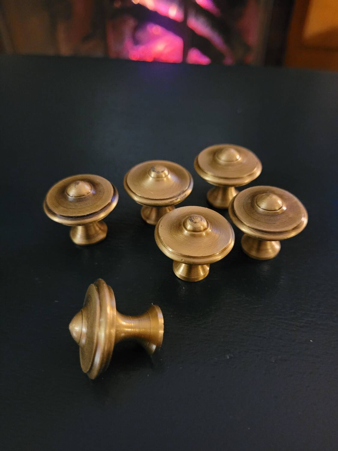 Patinated brass furniture knobs 25mm
