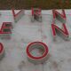 9 lettres industrielles lumineuses
