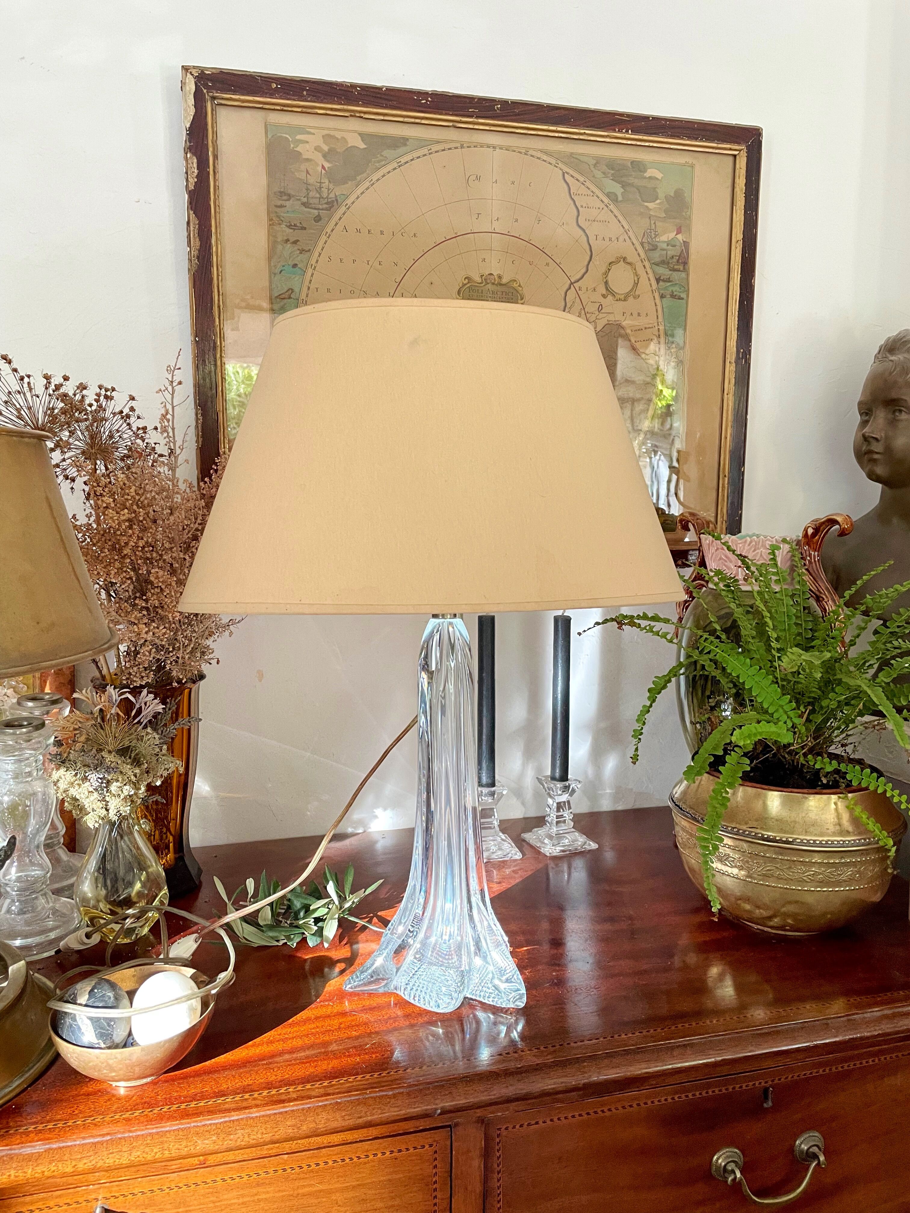 Pied de lampe en cristal 35cm