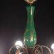 Art Deco Brass and Painted Terracotta Chandelier, 1950s