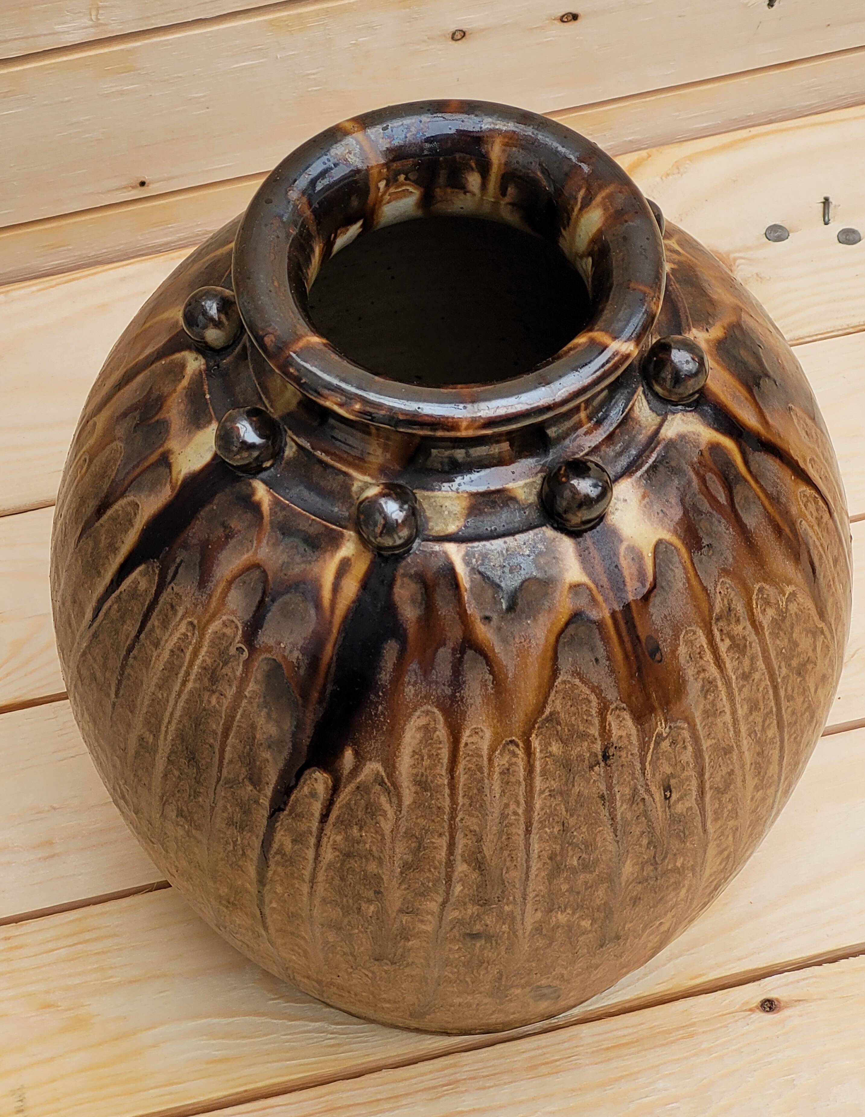Large enamelled stoneware vase Joseph TALBOT La Borne