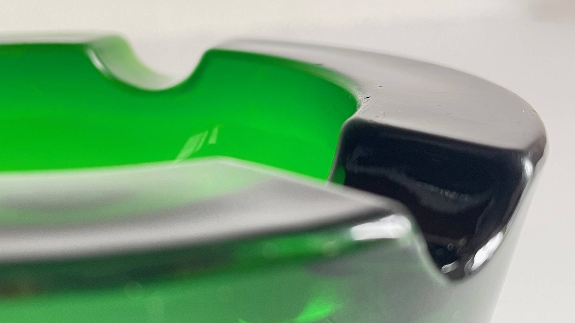 ASH TRAY Green Glass Vintage