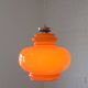 Vintage Orange Glass Pendant Light: Mid-Century Modern Hanging Lamp