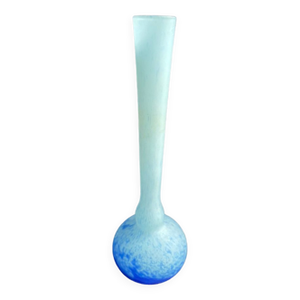 Vase soliflore – Verre marmoréen – Daum ou Delatte