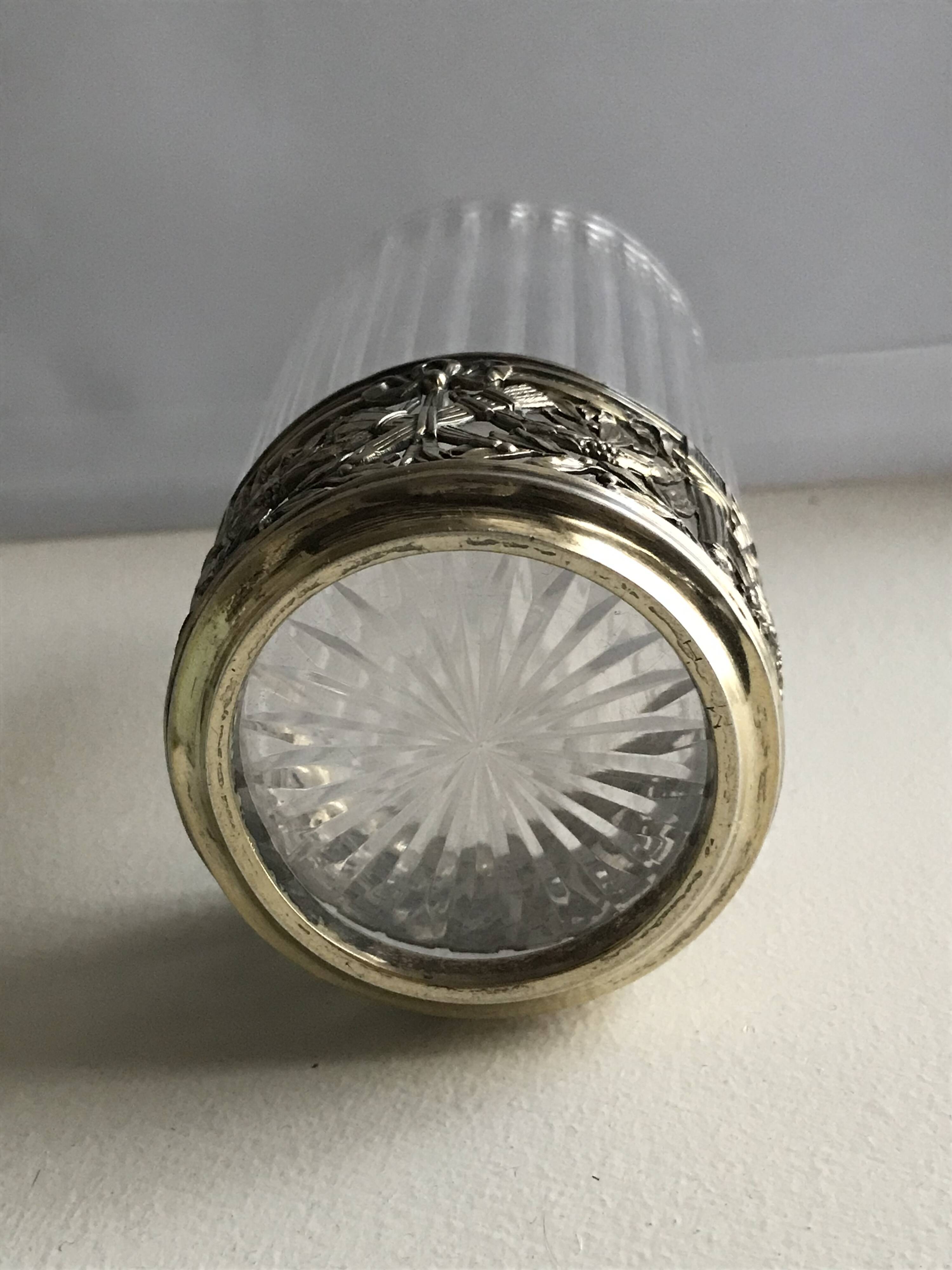 Antique crystal and solid silver tea glass