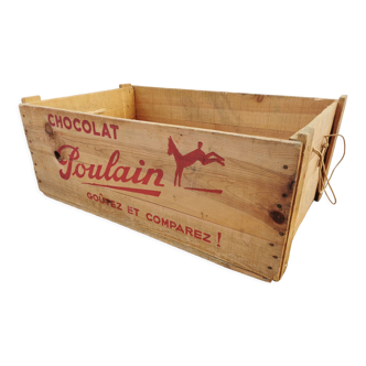Caisse en bois vintage Chocolat Poulain
