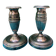 Pair of Louis XVI style candlesticks in silvered bronze