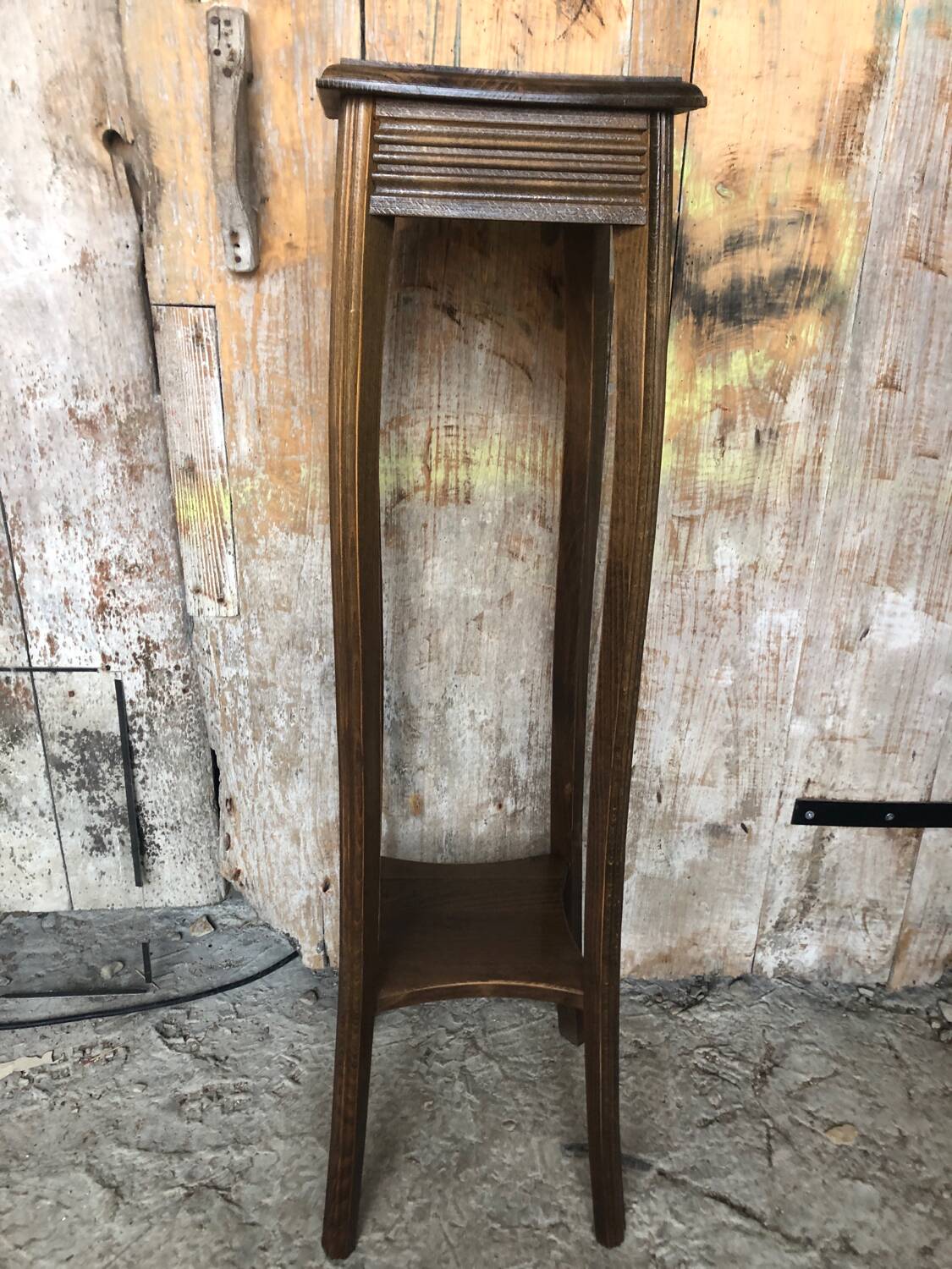 Vintage Wooden High Bolster Side Table #A605