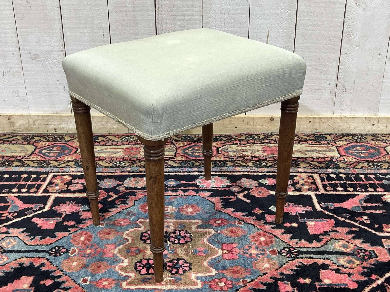 1950s English vanity stool in walnut.