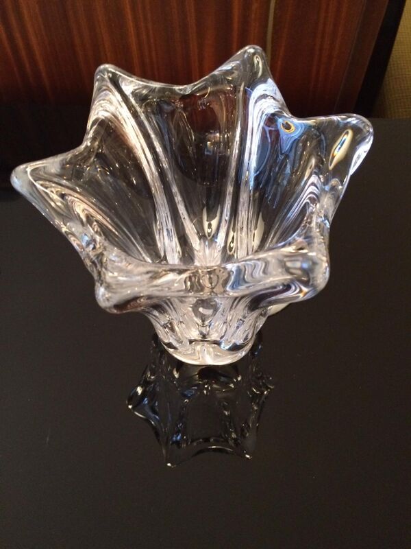 Vase tulipe en cristal signé Daum France