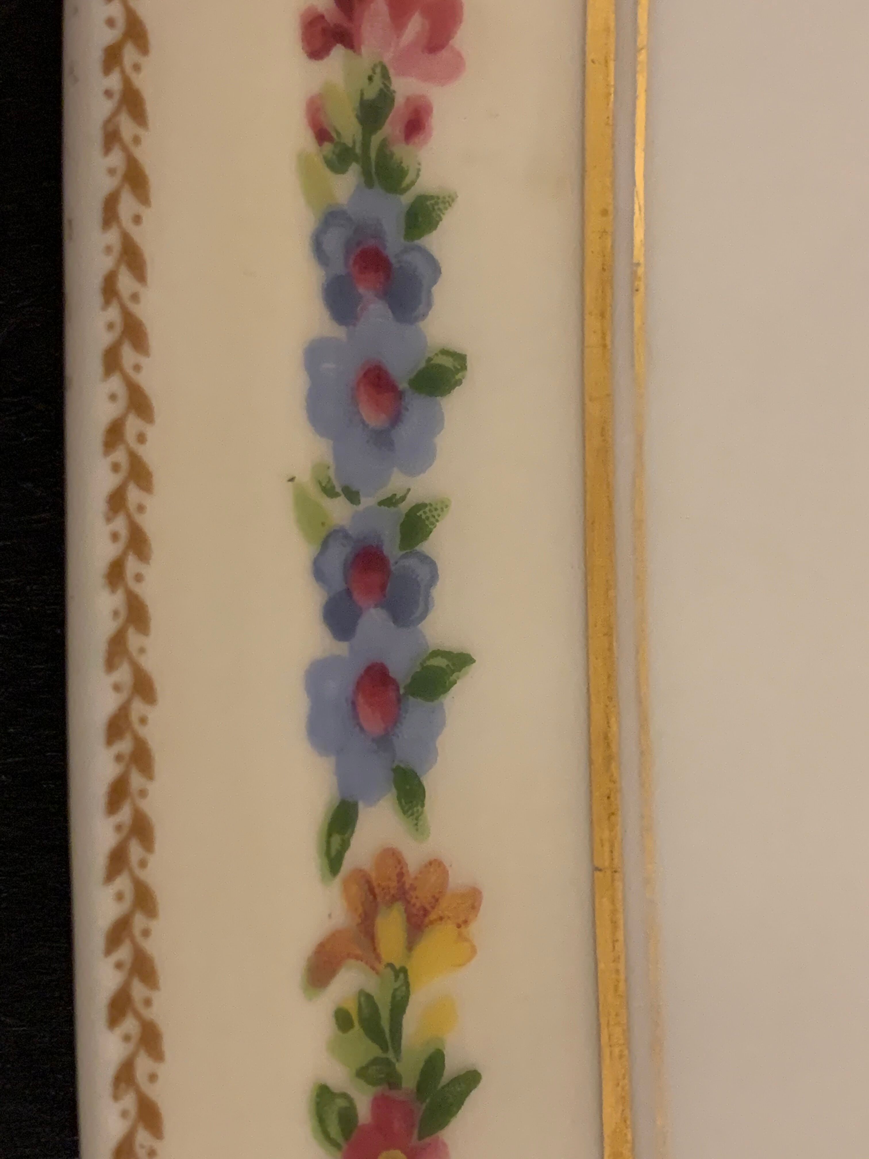 Chocolate cake dish Raynaud Limoges floral decoration